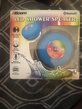 LED Shower Speaker Bluetooth Waterproof - Blue